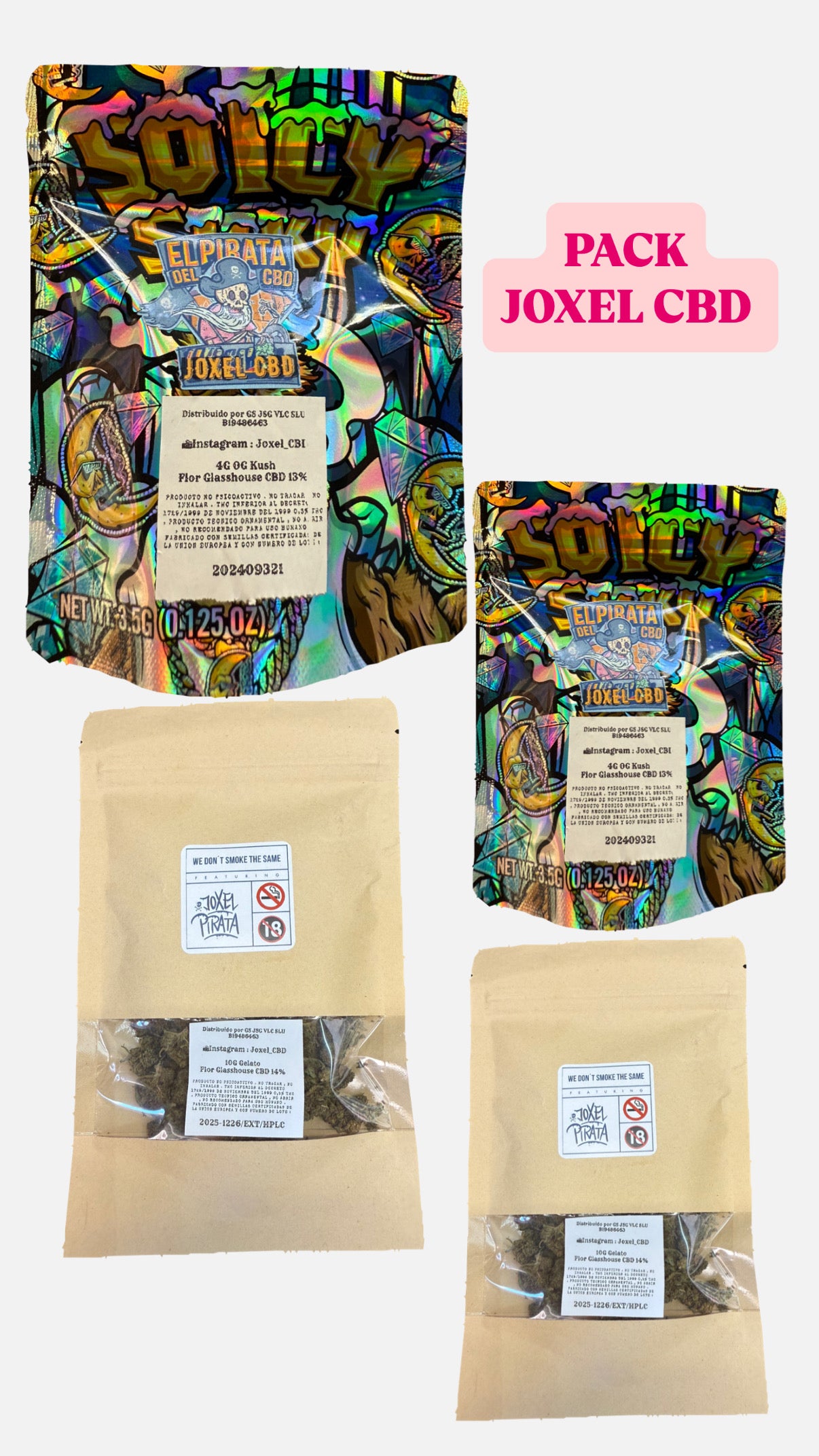 Pack Flores CBD 20G Gelato - 8G OG KUSH