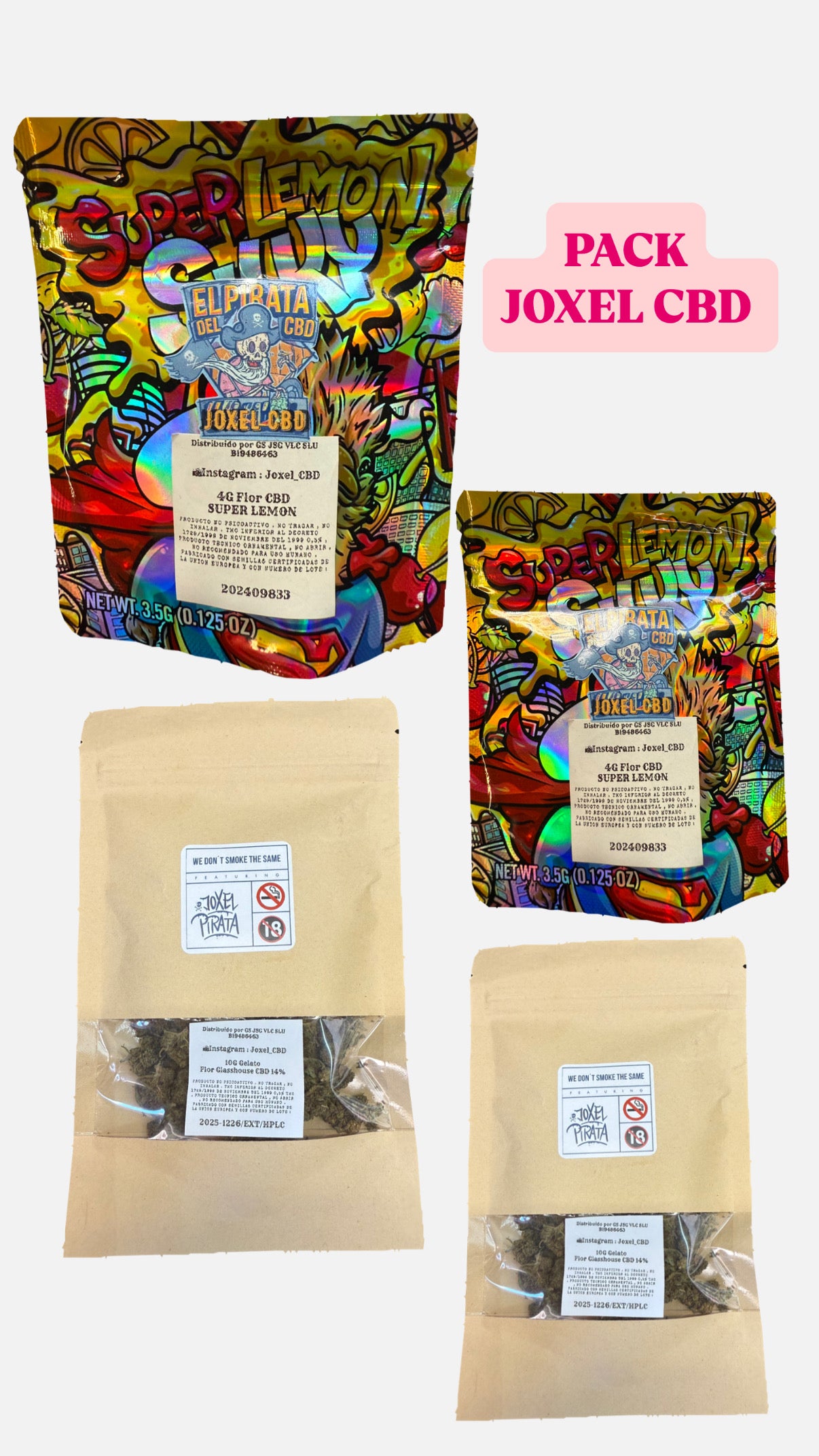 Pack Flores CBD 20G Gelato - 8G Súper Lemon